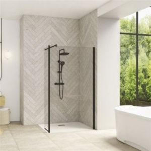 Image de Kinedo Smart Design Duo PA9034NTNE 110 cm Noir grainé Verre transparent