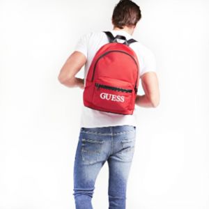 Guess Sac À Dos Homme Quatro Logo Rouge