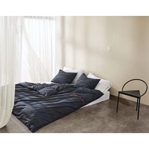 Calvin Klein Printed Essentials, Housse de Couette Simple, 155 x 220 cm+80 x 80 cm, Midnight