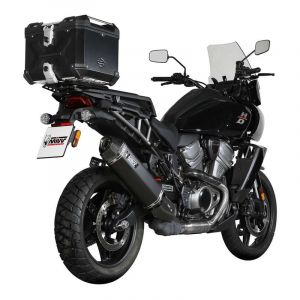 Mivv Échappement moto Speed Edge inox noir brossé/casquette carbone - Harley Davidson Pan America