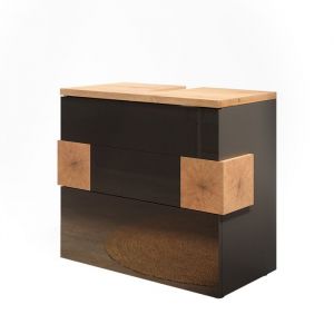 Meuble sous vasque simple Eden, Anthracite, 70x64.5cm avec 2 tiroirs, Vicco