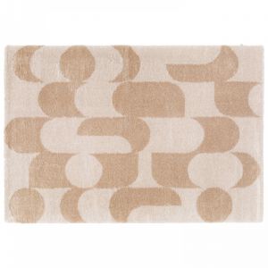 Image de Oviala Tapis rectangulaire motif seventies écru et beige 160 x 230 cm