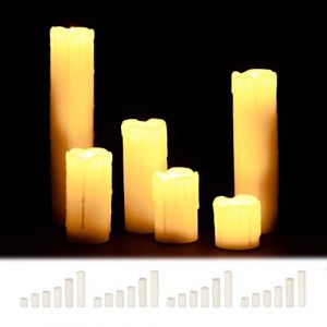 Relaxdays Bougie à LED Lot de 24, en Cire véritable sans Flamme Bougie électrique à Piles diamètre 5 cm, crème