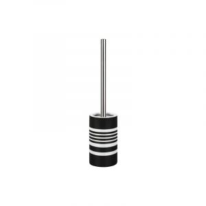 Spirella Brosse wc avec support tube strippes Noir & Blanc
