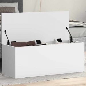 VidaXL Boîte de rangement blanc 90x35x35 cm bois d ingénierie