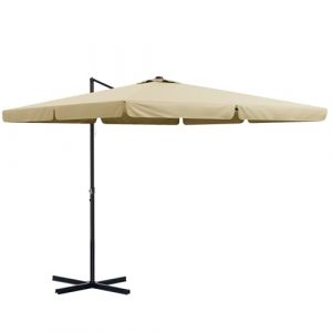 Outsunny Parasol déporté inclinable aluminium beige
