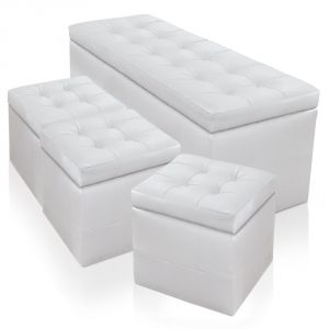 Image de Panky - Banquette coffre XL + 3 poufs