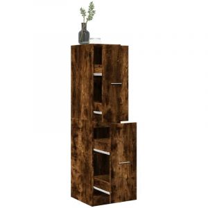 VidaXL Armoire d'apothicaire ch&ecirc;ne fum&eacute; 30x41x144,5 cm bois ing&eacute;nierie