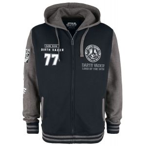 Sweat shirt zipp&eacute; &agrave; capuc de Dark Vador S &agrave; XXL pour Homme noir/gris fonc&eacute;