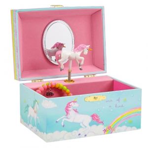 JewelKeeper - Boîte à Bijoux Musicale pour Fille, Licorne Arc-en-Ciel Enchantée