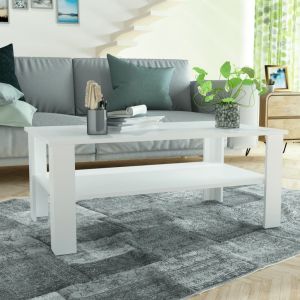 VidaXL Table basse en aggloméré 100 x 59 x 42 cm Blanc