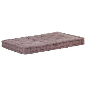 VidaXL Coussin de plancher de palette Coton 120x80x10 cm Taupe