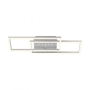 BRILONER - Plafonnier LED avec petits points LED, lumière blanche chaude, plafonnier orientable, lampe LED couleur aluminium, lampe de salon 28W avec fonction mémoire, 560x180x75 mm (LxlxH)