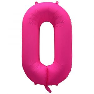 Ruedelafete Ballon Neon Rose : Chiffre 0