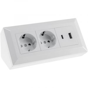 Chilitec Bloc multiprise 23572, 2 prises, USB-A+C, 16A/250V, blanc