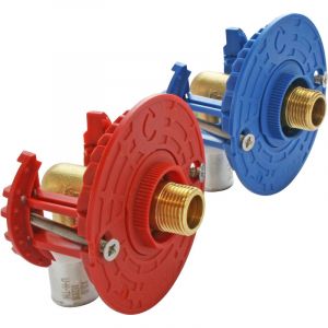 Somatherm Fixation pour robinetterie Lavabo pour tube Multicouche &Oslash;16 raccord &agrave; sertir sortie m&acirc;le 12/17 (3/8")