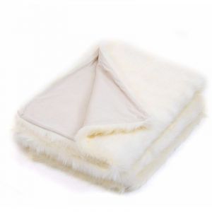 Icon Couverture bas de lit en Fausse Fourrure Luxueuse, Crème