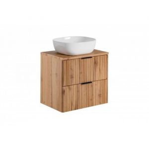 AC-Déco Ensembles salle de bain - Ensemble meuble vasque à poser 60 cm en bois - Georgia Oak Beige