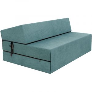 Chauffeuse convertible moderne - FDM - Turquoise 14 cm x 121 cm x 204 cm - Fabrication Européenne