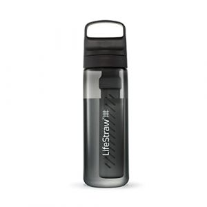 Lifestraw Go Series – Gourde filtrante sans BPA 650ml pour les voyages et l’usage quotidien. Élimine les bactéries, les parasites et les microplastiques. Améliore le Goût, Nordic Noir (noir)