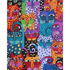 Figured'Art Peinture par Num&eacute;ro Adulte Chats abstraits - Activit&eacute; Manuelle Kit de Loisir Cr&eacute;atif DIY Num&eacute;ro d'Art Complet - 40x50cm sans ch&acirc;ssis en bois