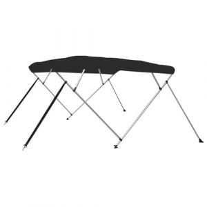 VidaXL Auvent bimini à 4 arceaux noir 243x244x137 cm toit bimini pour bateau housse de bateau auvent bimini pour bateau 94813