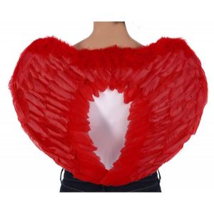Ruedelafete Ailes d'ange en plumes 45x60cm, Rouge