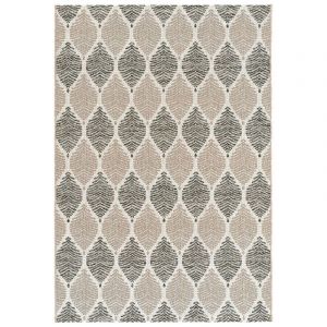 Image de Décoweb Tapis Essenza - Nature urbaine - Feuilles gris et beige - 120 x 170 cm