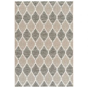 Image de Décoweb Tapis Essenza - Nature urbaine - Feuilles gris et beige - 120 x 170 cm