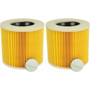 Image de Vhbw Lot de 2x filtres à cartouche remplacement pour Kärcher KFI 3310, 9.755-260.0 pour aspirateur à sec ou humide - Filtre plissé, jaune