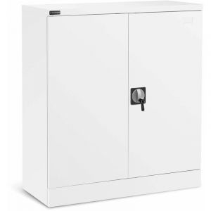 Armoire bureau verrouillable 40 x 91,5 x 102 cm acier blanc 14_0006029