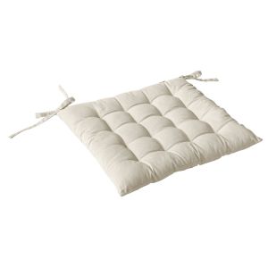 Galette de chaise écru 38 x 38 cm