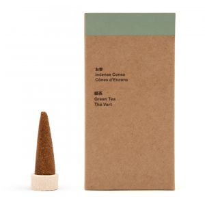 C&ocirc;nes d'encens au th&eacute; vert - Lot de 20
