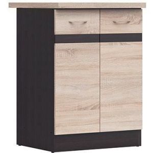 JUNONA Meuble bas de cuisine 60 cm 2 Portes Plan de travail C ne ma
