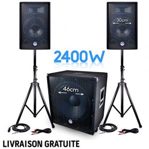 Bm sonic PACK 2400W SUB46 - 2 enceintes 30cm + CÂBLES