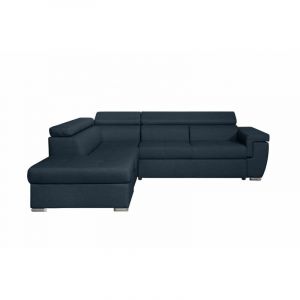Image de Canap&eacute; d'angle INAYA convertible avec coffre en tissu Angle Gauc, Bleu p&eacute;trole