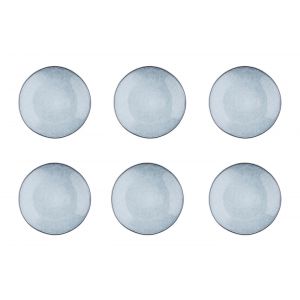 Lot de 6 assiettes à dessert en grès gris D21.5