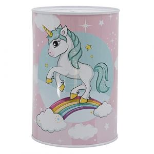 Stor Tirelire Licorne métallique pour Enfants, idéale pour économiser des pièces de Monnaie et de l'argent