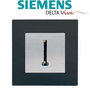 Siemens Prise Téléphone Silver Delta Viva + Plaque Anthracite
