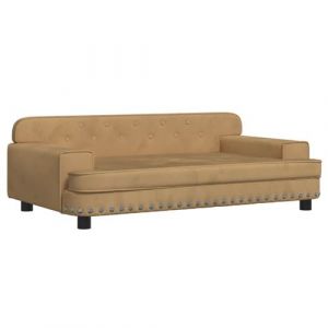 VidaXL Lit Pour Chien Marron 90x53x30 Cm Velours
