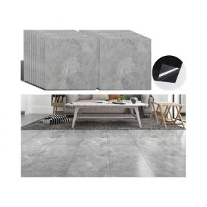 Dalle vinyle adh&eacute;sive - VEELIKE - Dalles marbre gris 24 pcs 30x30 cm - Effet marbre gris - 30x30 cm - Auto-adh&eacute;sive