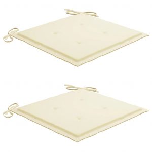 VidaXL Coussins de chaise de jardin 2 pcs Crème 40x40x4 cm Tissu