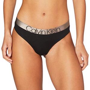 Image de Calvin Klein Thong Lingerie, Noir 01, XS (Lot de 2) Mixte