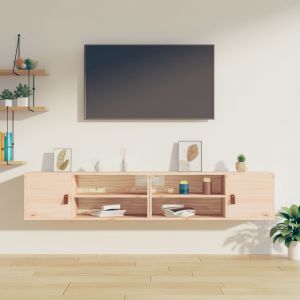 VidaXL Armoires murales 2 pcs 80x30x30 cm Bois de pin massif Marron