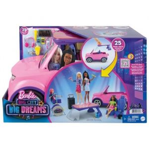 Mattel Vehicule De Concert Transformable - Voiture 4x4 Et Accessoires - Rose, Violet - Set Jouet Auto Star + Carte Animaux