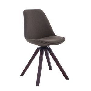 CLP Chaise de salle à manger Troyes Pivotante en Tissu Piètement Carré, Gris foncé/Noyer