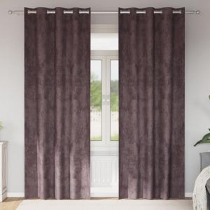 VidaXL Rideau avec des rideaux 2 pcs Marron 245 x 140 cm Velours