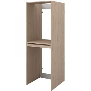 Meuble pour machine &agrave; laver et s&egrave;che-linge &ndash; Naturel clair &ndash; L64 x H184 cm &ndash; ERKANO