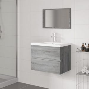 VidaXL Meubles de salle de bain Sonoma gris Bois d'ingénierie - Grey sonoma