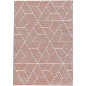 GEO - Tapis scandinave - Rose & Blanc 080 x 150 cm